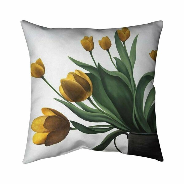 Fondo 26 x 26 in. Yellow Tulips-Double Sided Print Indoor Pillow FO2793168